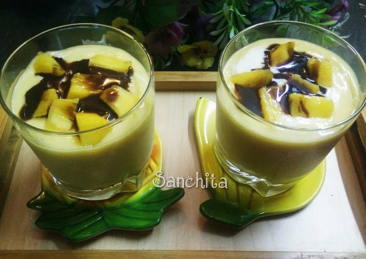 Steps to Make Homemade Eggless Quick Mango Cookie Mousse