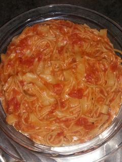 صورة لوصفة معكرونة بندورة 😋