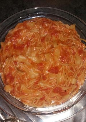صورة لوصفة معكرونة بندورة 😋