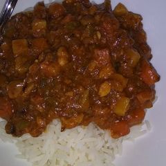 A picture of Tin fish with mix vegetables curry.