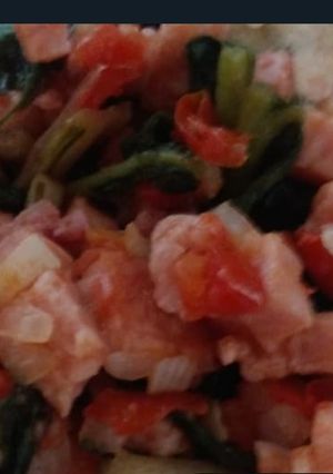 Una foto de Chuleta con verduras