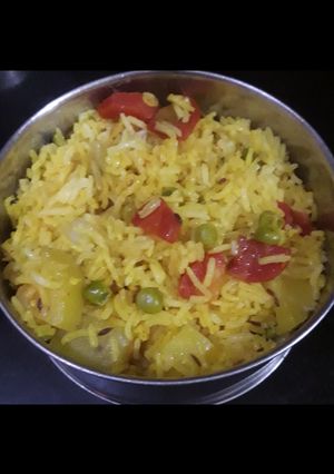 A picture of Matar Pulao.