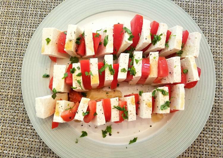 Simple Way to Make Super Quick Tofu and Tomato salad