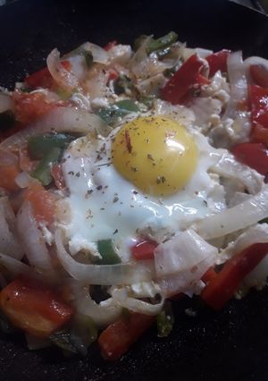 Una foto de Shakshuka adaptada