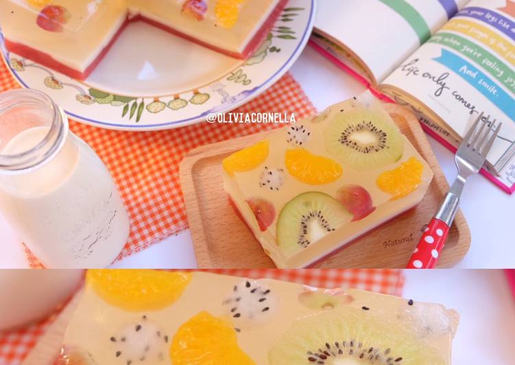 Resep Puding Buah Kaca / Fruit Pudding oleh olivia cornella - Cookpad