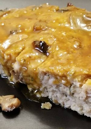 A picture of Honey Mustard Glazed Chicken Meatloaf.