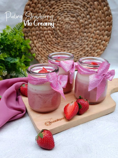 Foto resep Puding Strawberry Vla Creamy