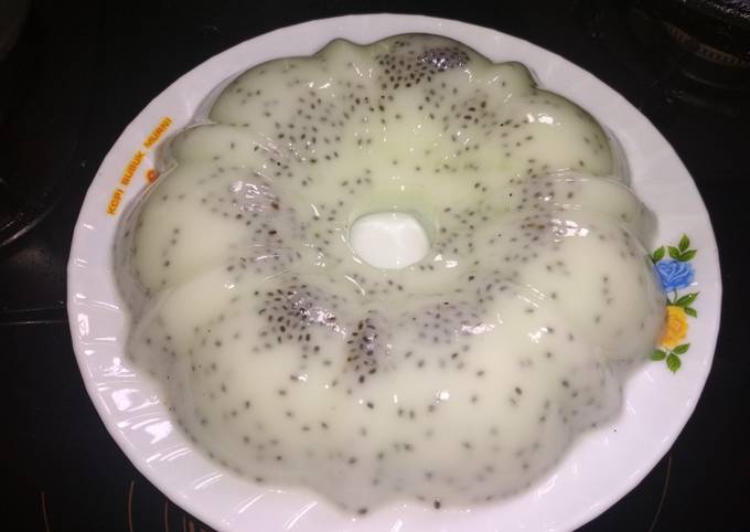 Puding melon susu selasih