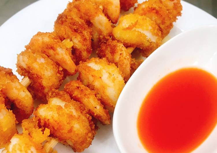 Recipe of Super Quick Homemade Fried shrimps in bread crumbs and chilli sauce #Abuja