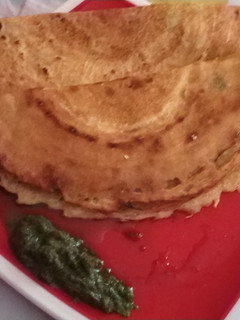 A picture of Moong daal cheela stuffed with paneer.
