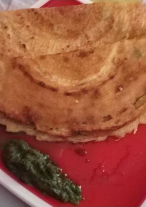 A picture of Moong daal cheela stuffed with paneer.