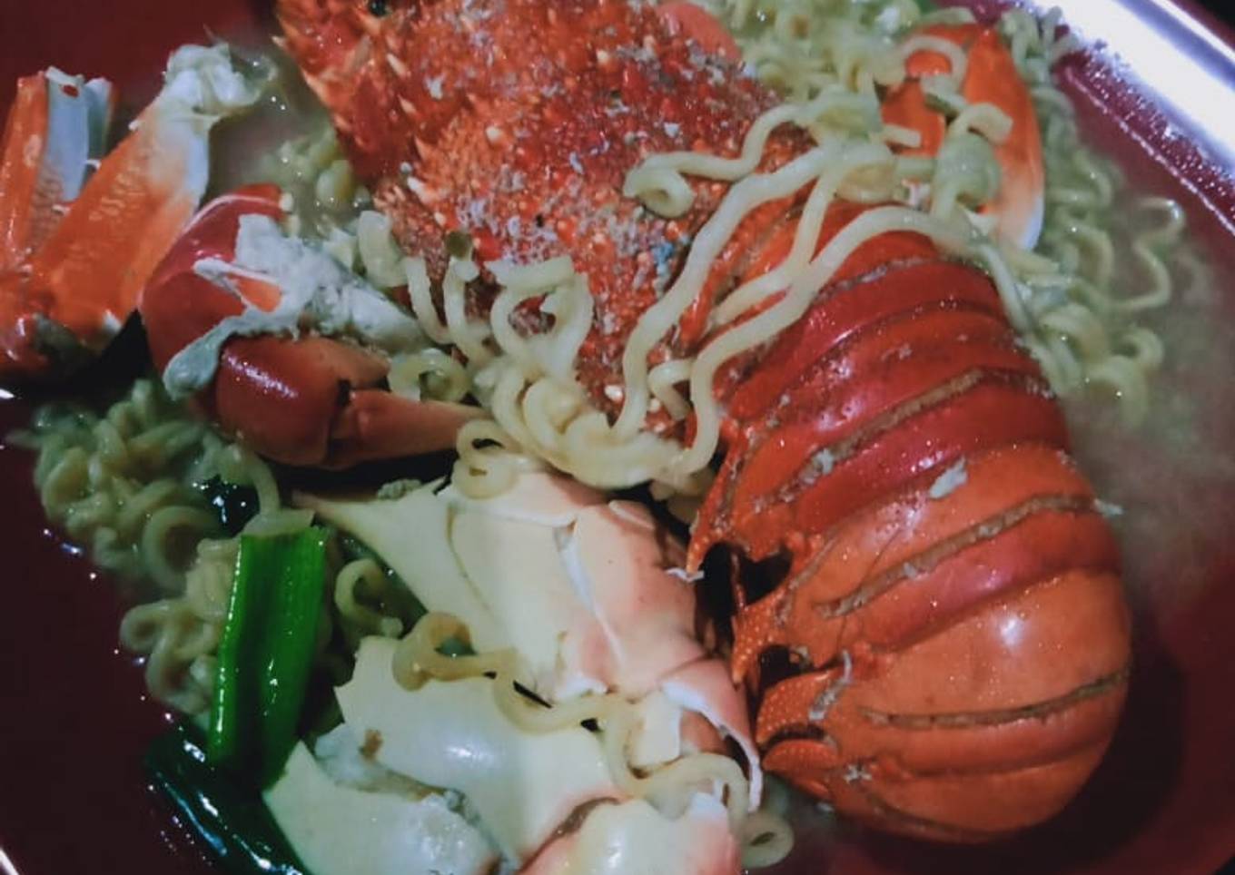 Mie kuah enak campur lobster