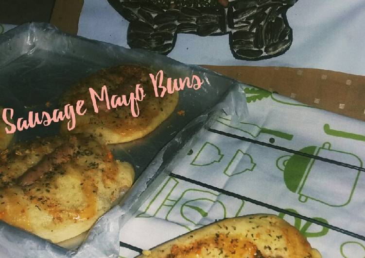 Cara Gampang Membuat Sausage Mayo Buns(No ulen), Enak Banget