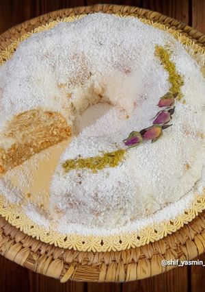 صورة لوصفة كيكه جوز الهند الباردة 😋