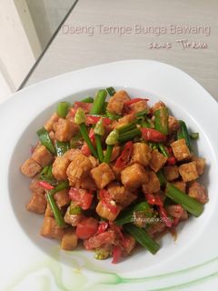 Foto resep Oseng Tempe Bunga Bawang Saus Tiram