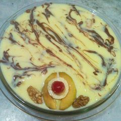 A picture of Custard fruits pudding.