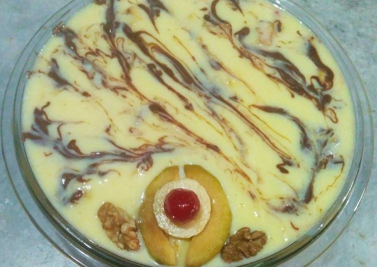 Easiest Way to Make Custard fruits pudding