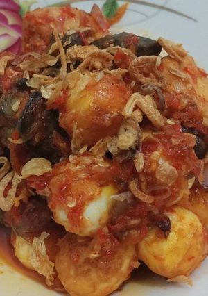 Foto resep Balado telur puyuh ati ampela dan tahu / telur puyuh balado