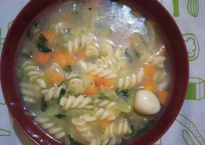 Resep Sayur sup makaroni + telur puyuh, Bisa Manjain Lidah