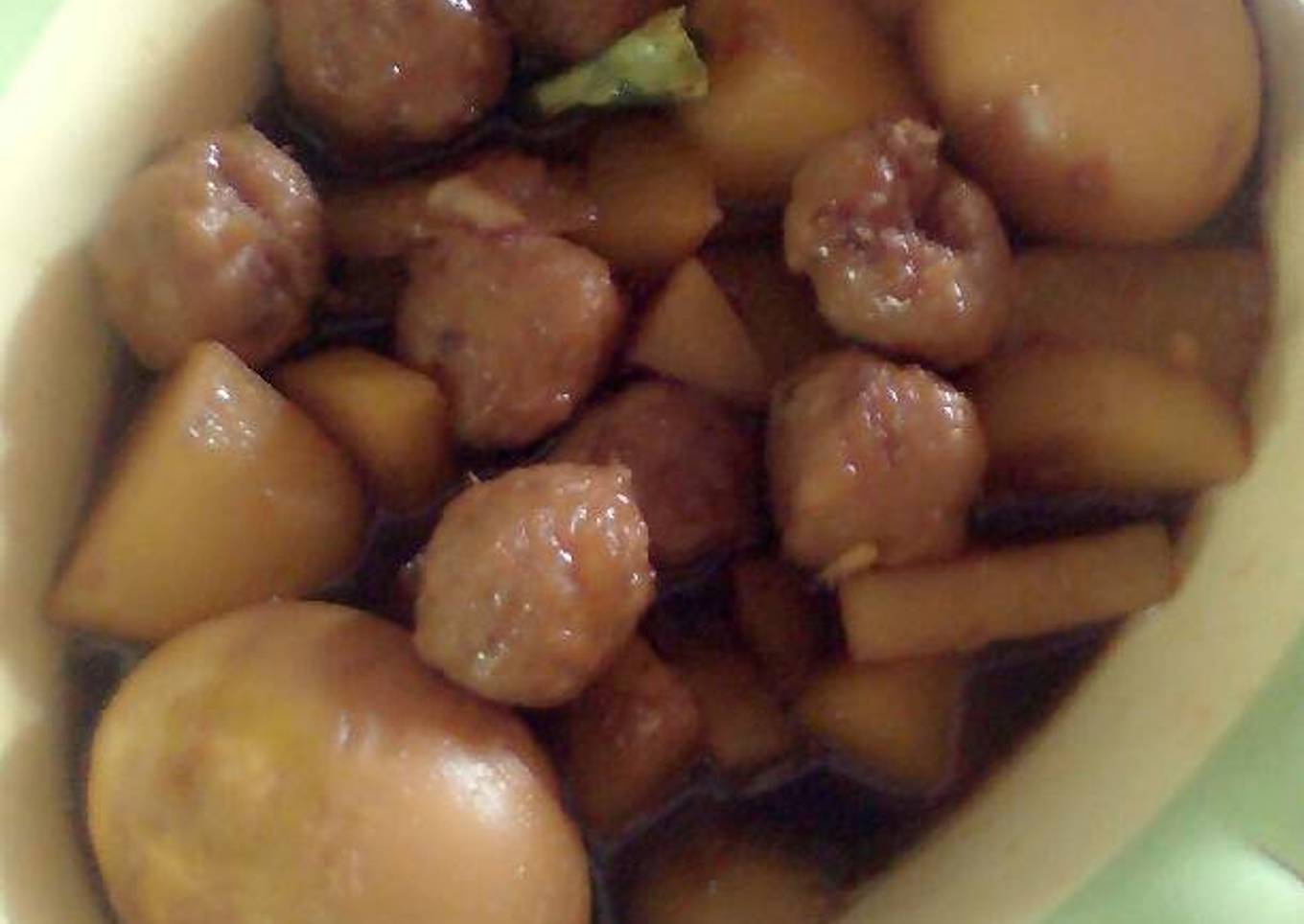 Semur bakso kentang telur