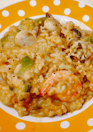 明太子絲瓜海鮮燉飯 的食譜成品照片
