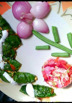 A picture of Spinach paneer grilled roles.