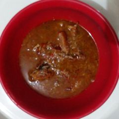 A picture of Cocoyam and Fish soup.