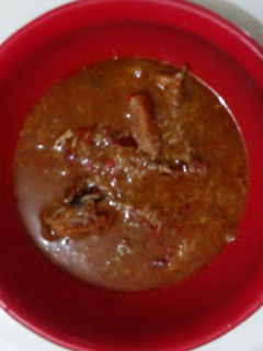 A picture of Cocoyam and Fish soup.