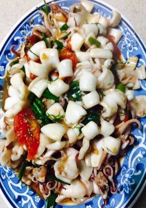 Hình của món Mực xào.