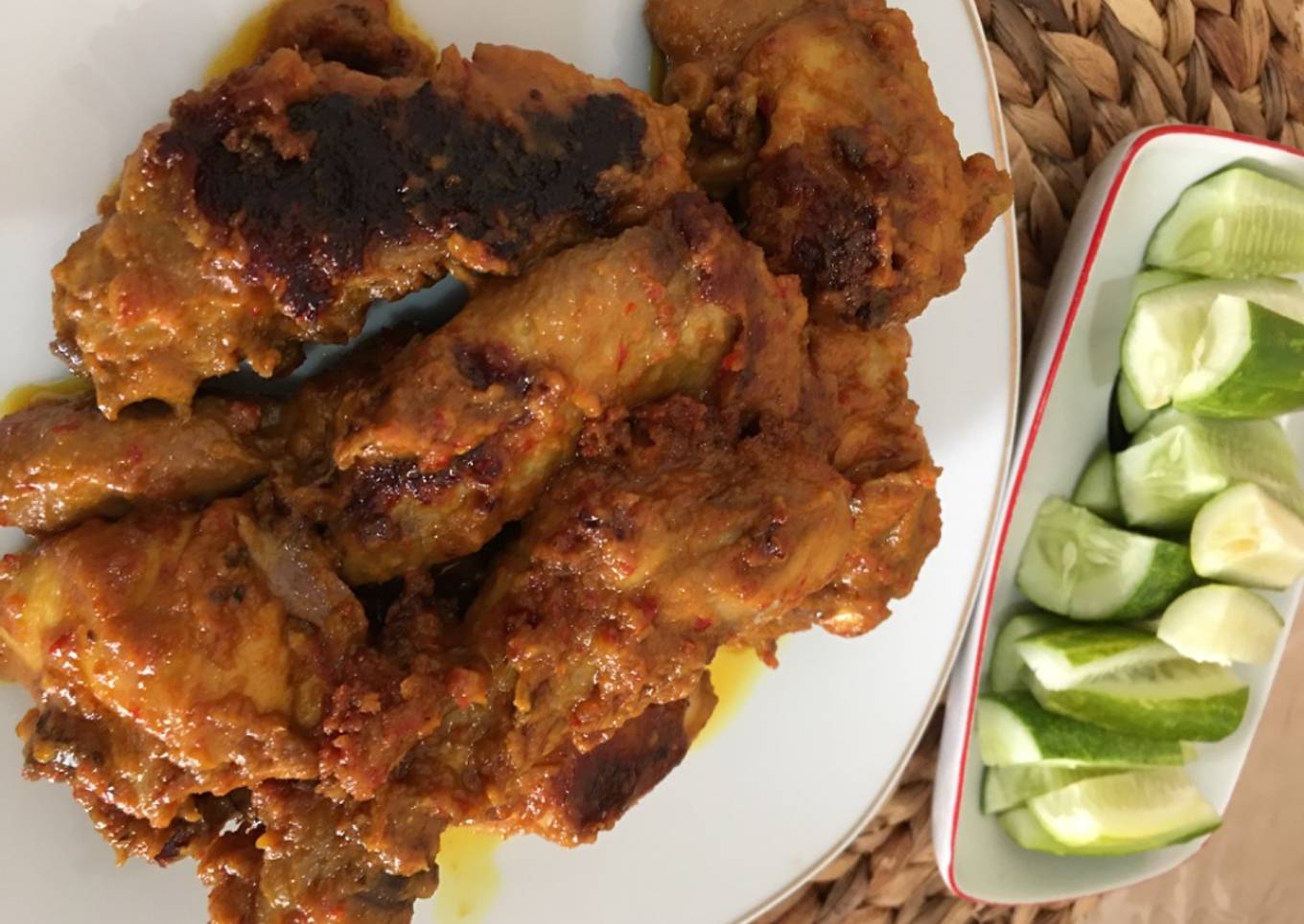 Ayam kampung panggang pedas bumbu rujak