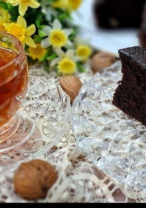 عکسی از دستور کیک شکلاتی گردویی 👌
