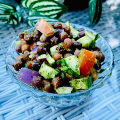 A picture of Black chana salad.