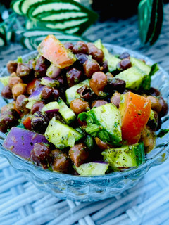 A picture of Black chana salad.
