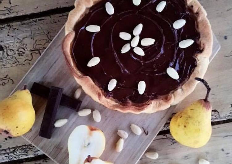 Le moyen le plus simple à Préparer Super rapide fait maison Tarte aux poires crème d&#39;amande et chocolat