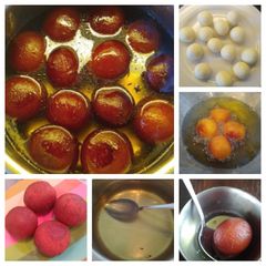 A picture of Gulab Jamun made of milk powder.