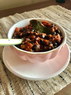 Una foto de Porotos estilo indio