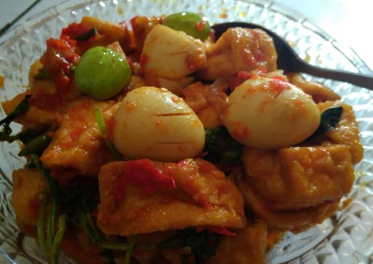 Resep Balado tahu pete telor puyuh Anti Gagal