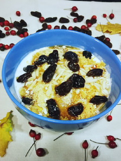 Una foto de Kéfir con copos de avena, levadura de cerveza y germen de trigo