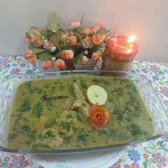 A picture of Green chicken/chicken haryali.