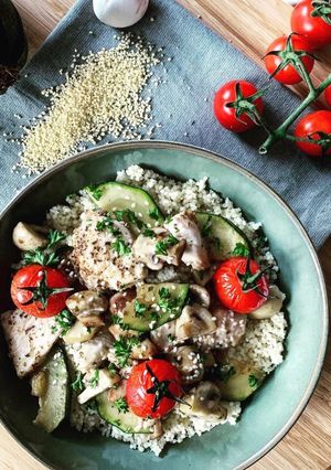 Une photo de Taboulé au poulet et légumes