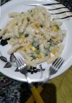 A picture of White Sauce Pasta.