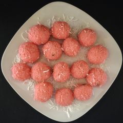 A picture of Rose Coconut Ladoo Coconut Truffle.