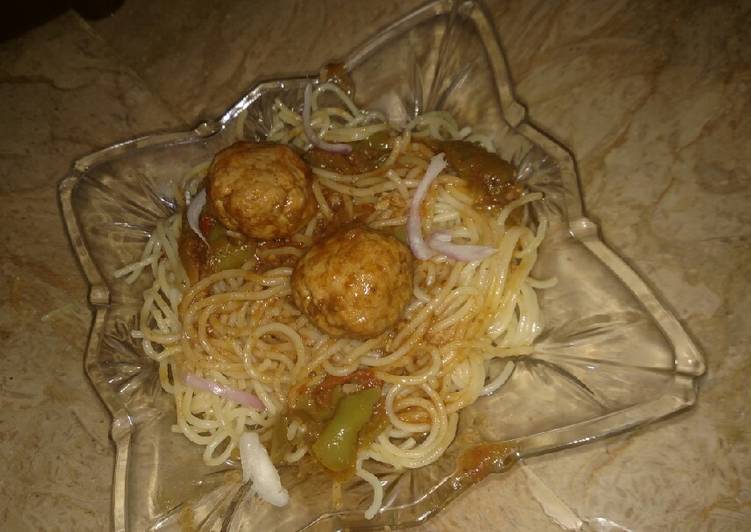 Recipe of Favorite Meet ball spaghetti 🍝