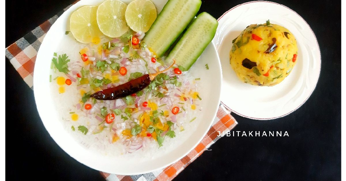 Panta Bhaat (Leftover Fermented Rice) With Aloo Bhate/ Mashed Recipe by ...