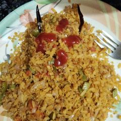 A picture of Bhutiya sakal ka poha.