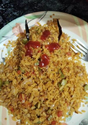 A picture of Bhutiya sakal ka poha.