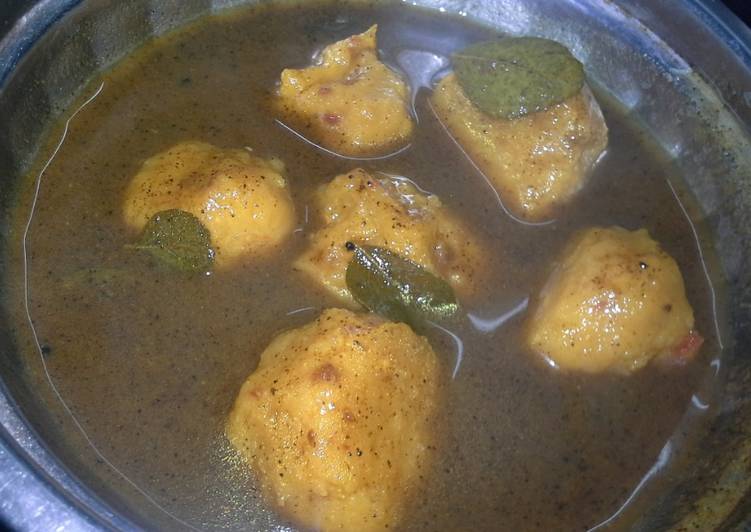 Recipe of Super Quick Homemade Paruppu urundai Kuzhambhu