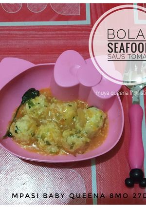 Foto resep Bola² Seafood Saus Tomat (MPASI 8+)