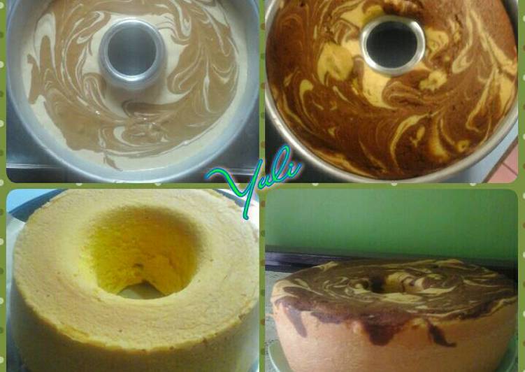 Bagaimana mengolah Marmer cake labu kuning, Lezat