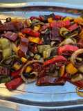 Poivrons multicolores grillés à la plancha